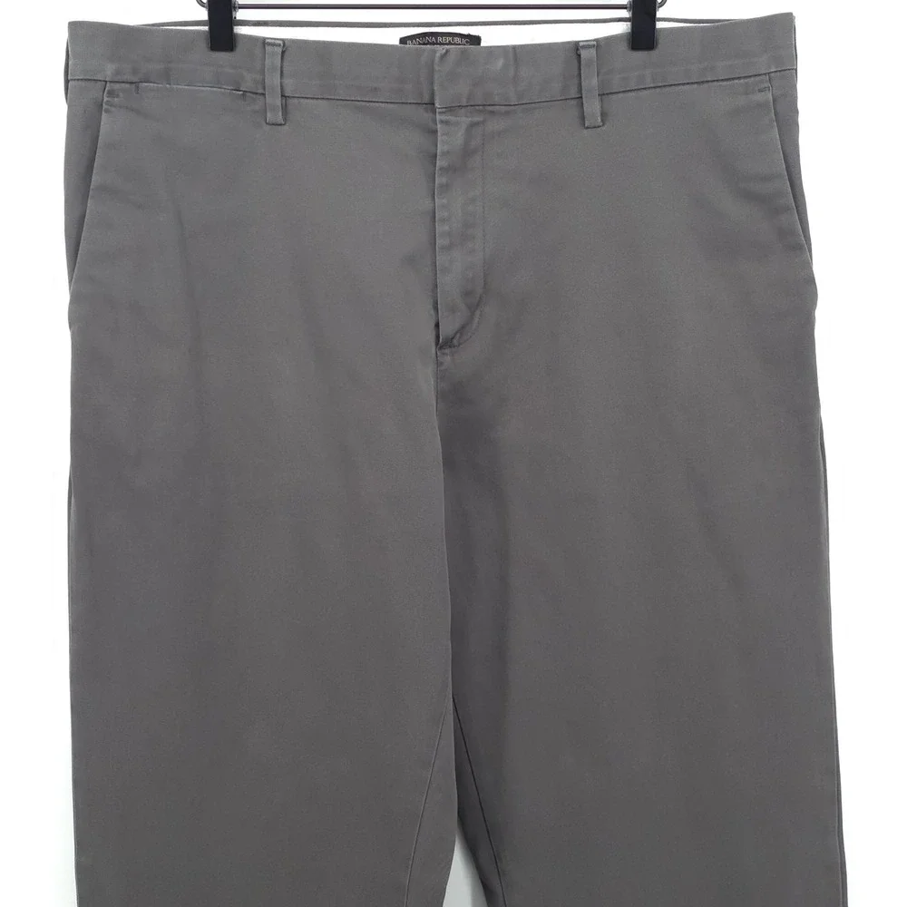 Banana Republic Mens Pants Mason Athletic Tapered 38x36 Gray Chino Workwear